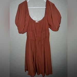 Orange smocked dress